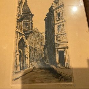 HOTEL de SENS PARIS .OLD & SIGNED. FRAMED.